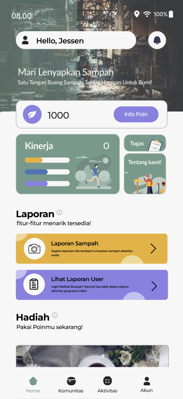 Project 1 - UI Design TrashCare
